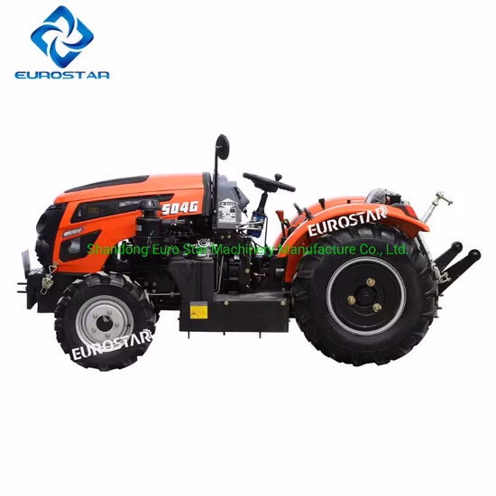 Trator de pomar 4WD 50HP Pequeno trator de fazenda de quatro rodas Trator de jardim Trator de caminhada Mini trator para máquinas agrícolas Máquina Es5048g CE